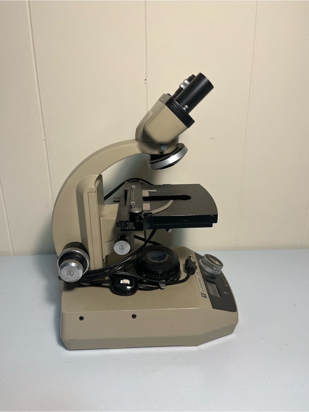 Beige Laboratory Microscope - Professional Optical Microscope